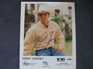 Kenny Chesney Hand Signed Autograph Photo 8 X 10 Bna Bmg Ims Dale Morris Rare