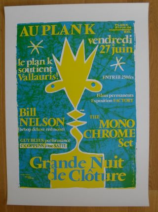 The Monochrome Set Bill Nelson Concert Poster 