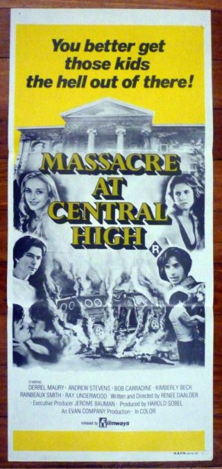 Massacre At Central High Rare 1976 Australian Daybill Movie Poster