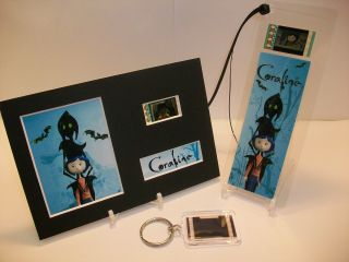 Coraline 3 Piece Movie Film Cell Memorabilia Compliments Dvd Poster Vhs