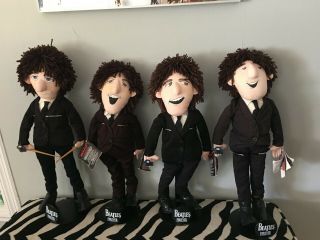 The Beatles Forever 1987 Applause Set Of 4 Plush Dolls W/stands Booklets