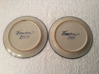 Set of 2 FREESTONE POTTERY Handcrafted Stoneware with Scripture Plates 3