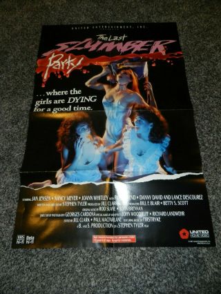 Vintage 1987 The Last Slumber Party Movie Poster United Home Video 35 " X 23 "