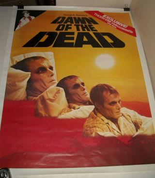Rolled George Romero Dawn Of The Dead Video Promo Movie Poster Zombies Horror