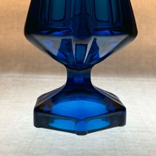 Stunning Bluenique 1973 24 - 1/2 " Viking Glass Epic Column Ribbed 7304 Swung Vase