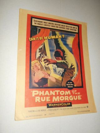 Phantom Of The Rue Morgue Horror Edgar Allan Poe Window Card