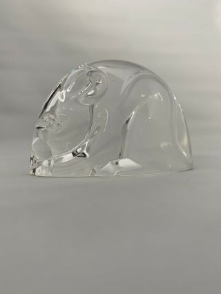 Rare Steuben crystal glass mouse paperweight SIGNED 7