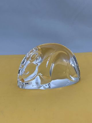 Rare Steuben crystal glass mouse paperweight SIGNED 8
