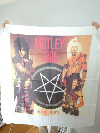 Vintage 1984 Motley Crew Silk Screen Shout At The Devil 45x45 Wall Tapestry