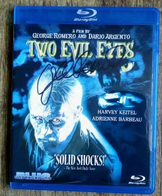 George Romero " Autographed Hand Signed " Two Evil Eyes Blu Ray