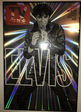 Rare Young Elvis Presley Poster Vintage Tv Guide Hologram Lenticular No Frame