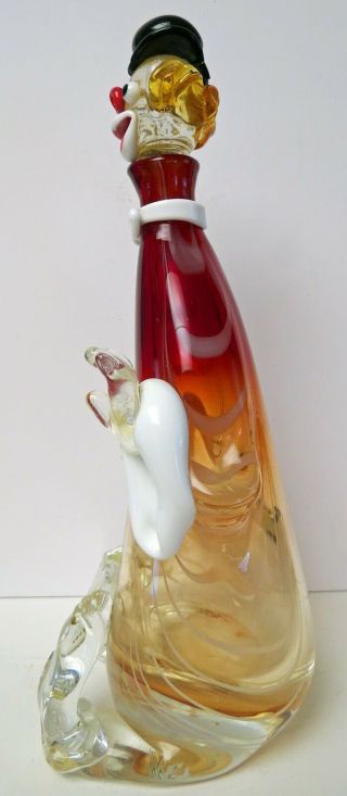 Murano Art Glass Italian Large Seguso Bottle Clown Pinched Nose 2