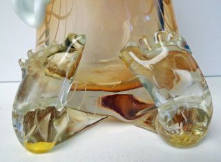 Murano Art Glass Italian Large Seguso Bottle Clown Pinched Nose 7