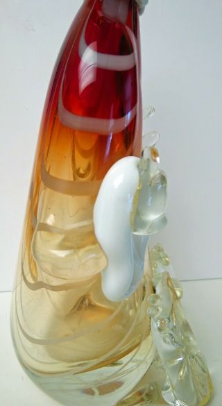 Murano Art Glass Italian Large Seguso Bottle Clown Pinched Nose 8