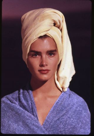 Brooke Shields Stunning Portrait Photo Bath Robe And Towel Transparency
