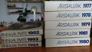 8 Vintage Arabia Finland 1977 - 1984 Annual Plates In Boxes (raija Uosikkinen)