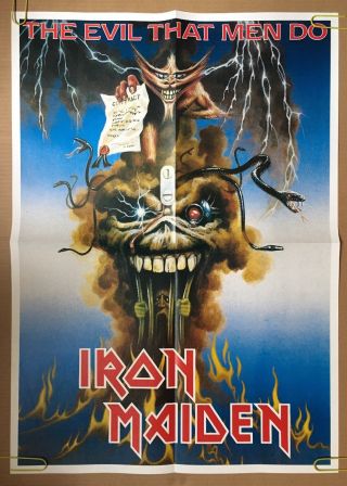 Iron Maiden Vintage Poster The Evil That Men Do Retro Pin - Up 1980 