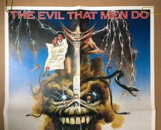 Iron Maiden Vintage Poster The Evil That Men Do Retro Pin - up 1980 ' s Promo 1988 2