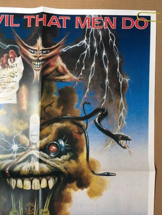 Iron Maiden Vintage Poster The Evil That Men Do Retro Pin - up 1980 ' s Promo 1988 5