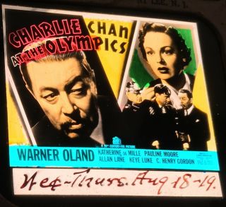 Charlie Chan At The Olympics - Orig.  Movie Glass Slide - Berlin Olympics 1936