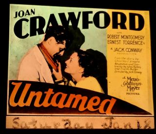 Joan Crawford - " Untamed " Movie Glass Slide 1929 - Early Mgm Talkie