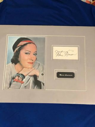 Gloria Swanson,  Sunset Boulevard,  Autograph Framed/matted With Photo & Nameplate