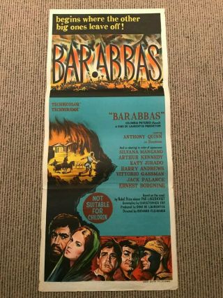 Daybill Poster 13x30: Barabbas (1961) Anthony Quinn,  Silvana Mangano