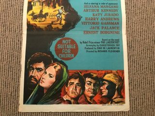 Daybill Poster 13x30: Barabbas (1961) Anthony Quinn,  Silvana Mangano 2