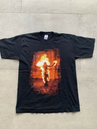 Rammstein Burning Man Shirt L Vintage 1998 Herzeleid Sehnsucht Till Lindemann 90