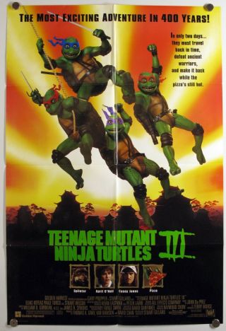 Teenage Mutant Ninja Turtles Iii Elias Koteas Us International One Sheet 1993