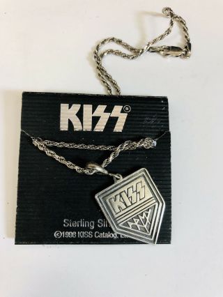 Kiss 1998 Kiss Army Official Sterling Necklace On Card