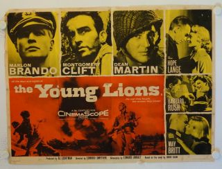 The Young Lions Release British Quad Movie Poster