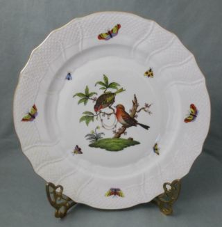 Herend Hungary Rothschild Birds 10.  25 " Dinner Plate 1524/ Ro
