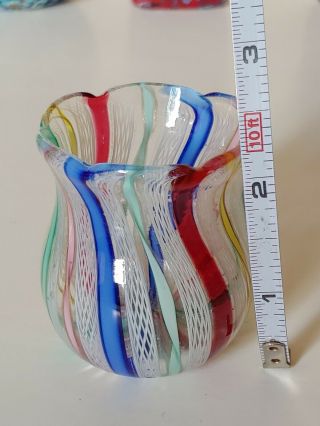 Murano Miniature Bottle Vase Millefiori Latticino Fratelli Toso Italian Glass 5