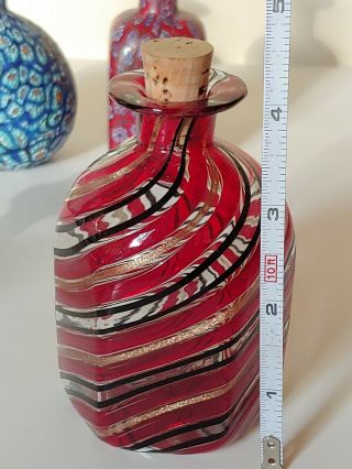 Murano Miniature Bottle Vase Millefiori Latticino Fratelli Toso Italian Glass 7
