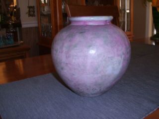 Vintage Burley Winter Pottery Burgundy/blue Round Vase
