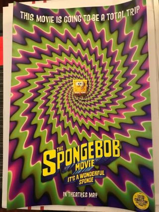 Sdcc 2019 Comic Con Nickelodeon Spongebob Squarepants Movie Poster Rare