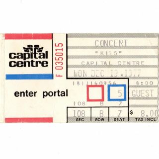 Kiss & Ac/dc Concert Ticket Stub Landover Md 12/19/77 Capital Alive Ii Bon Scott