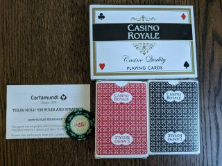 Casino Royale Quality Playing Cards 2 Decks $25 Poker Chip - James Bond 007