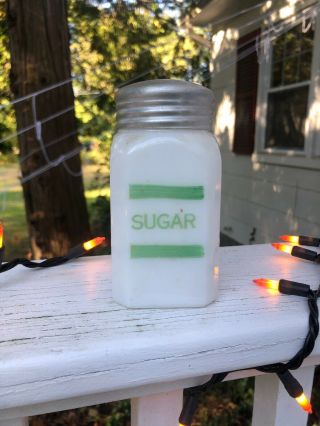 Vintage Hazel Atlas Range Stove Top Sugar Shaker Milk Glass