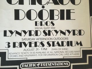 70 ' s ROCK & ROLL POSTER CHICAGO - DOOBIE BROS - LYNYRD SKYNYRD BAND POSTER RARE 4