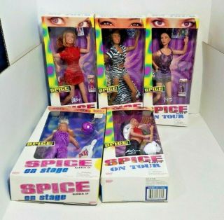 Spice Girls Dolls Vintage Rare On Tour 1998 In Boxes All 5 Members
