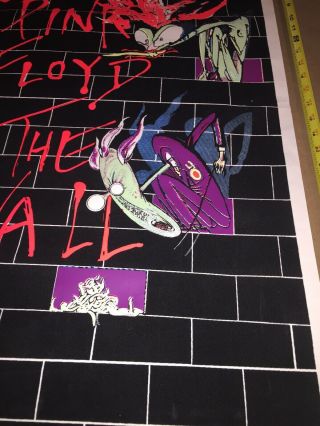 1994 Vintage Pink Floyd The Wall Black Light Velvet Poster “VERY RARE” 23x35 7