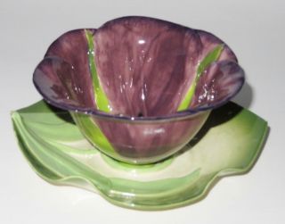 Mustardseed & Moonshine Floral Cup Or Bowl & Saucer Set Purple