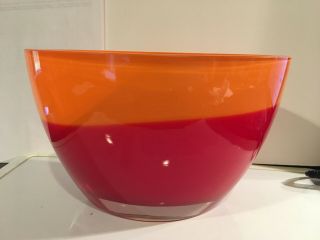 Stunning Modern Evolution Waterford Crystal Orange Red Vase / Bowl Contemporary