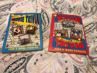 2 Vintage Movie & Tv Trivia Word Find Word Search Find - A - Word Puzzle Books 2000