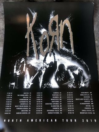 Korn Alice In Chains 2019 Tour Concert Poster Metallic Metal Fever333 Show