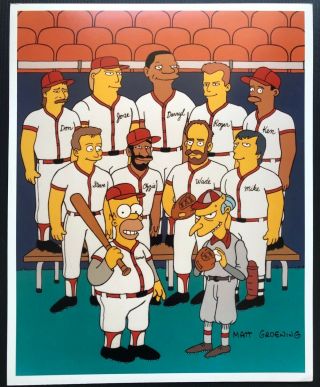 The Simpsons Homer At The Bat 8x10 Baseball Team Matt Groening Color Photo