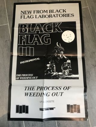 Black Flag The Process Of Weeding Out 1985 Sst Promo Poster Minty Hardcore Rare