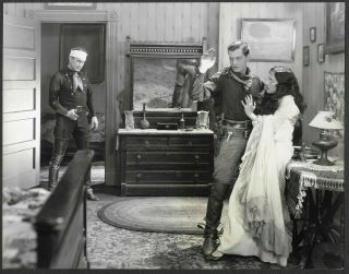 Western Joan Crawford Tim Mccoy 1920s Silent Film Stamped Photo